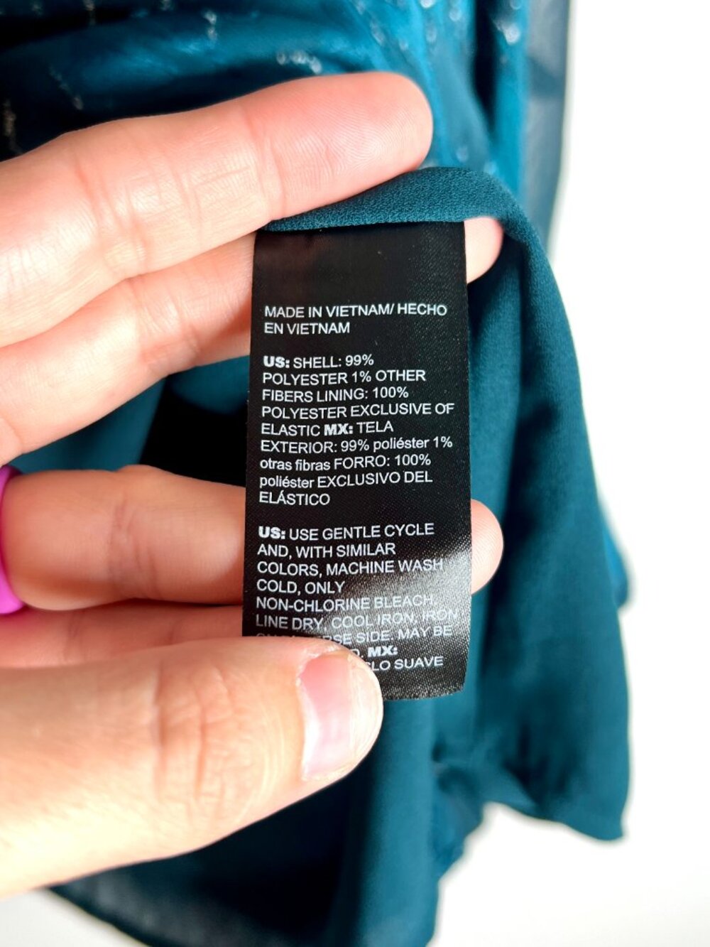 Chico's Novelty Texture Blouse Dark Teal Whimsigoth Fairycore Ethereal Sz L - Picture 5 of 6